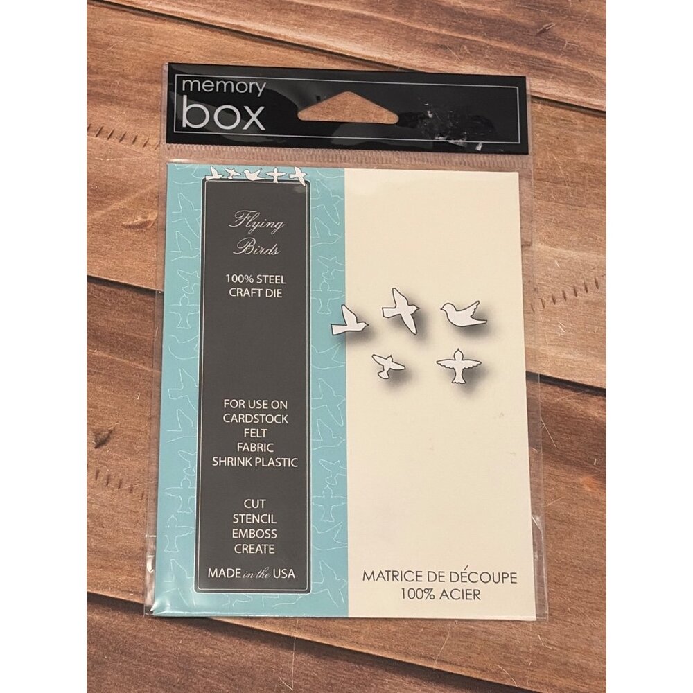 NIP MEMORY BOX 98655 FLYING BIRDS STEEL CRAFT DIE 5 POSITIONS